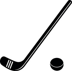 Hockey Stick with Ball Vector Illustration