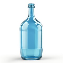 Light blue glass bottle with a wide body.