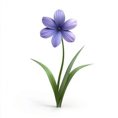Naklejka premium A single, delicate, light purple flower stands tall.