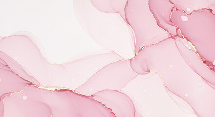 Romantic Ethereal Watercolor Background in Soft Pink, Blush, and Gold &ndash; Elegant Abstract Texture for Digital Art
