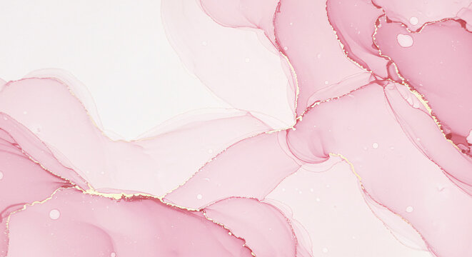 Romantic Ethereal Watercolor Background in Soft Pink, Blush, and Gold &ndash; Elegant Abstract Texture for Digital Art

