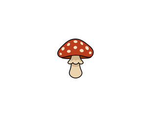Cartoon mushrooms. Vector illustration, print for background, print on fabric, paper, wallpaper, packaging.	