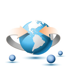 World with arrow vector Background