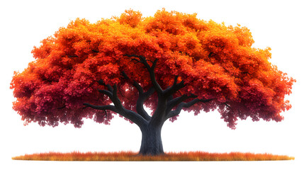 Autumn Tree Fall Foliage Red Orange Leaves Nature Scene Isolated Tree Graphic Design Eleme