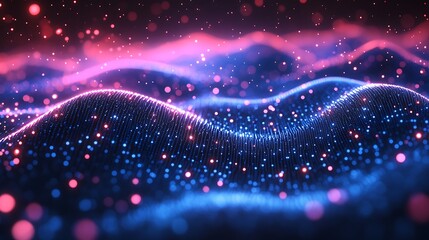 Obraz premium abstract background with glowing particles and particles