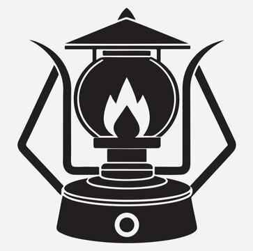black lantern with flame clip art preview