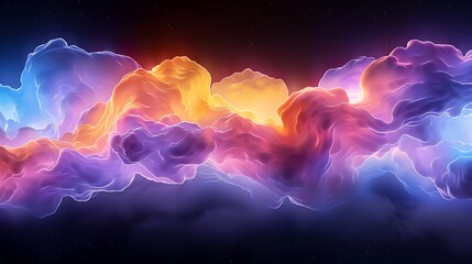 colorful clouds on a dark background