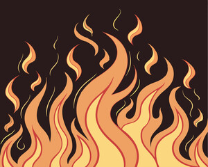 Cozy Campfire Illustration: Warm Flames, Burning Wood, and Outdoor Gathering.