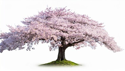 Sakura blossom - Japanese cherry tree isolated on white background