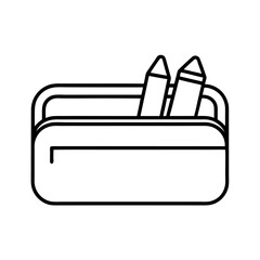 Pencil Cases Outline on White Background