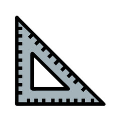 Triangle Ruler with Protractor Edge Icon Design