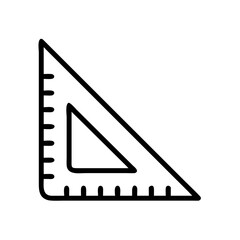 Triangle Ruler with Protractor Edge Icon Design