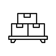 Two Boxes on Wooden Pallet Icon Design