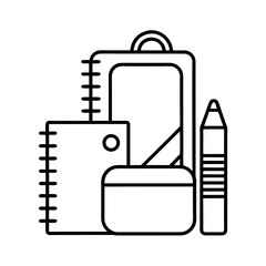 Notebooks Stationery Outline Flat Illustration