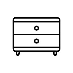 Two Drawer Dresser with Round Knobs Icon Design