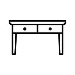 Two Drawer Writing Desk with Legs Icon Design