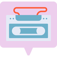 Obraz premium Casette Player single vector icon illustration