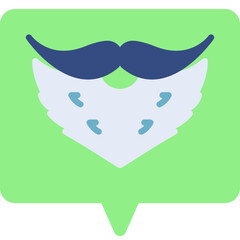 Beard and Moustache II single vector icon illustration