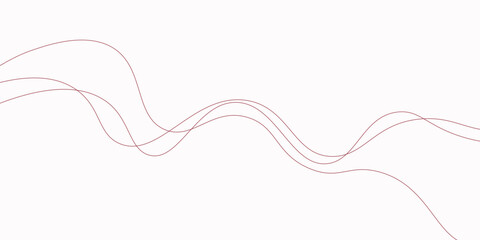 Red stripes on a white background. Creative line art. Red waves with lines. Curved wavy line, smooth stripe.