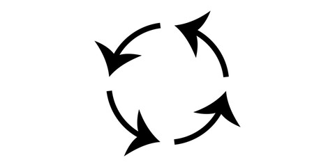 black four-arrow clockwise cycle vector image of an eagle isolated on white background.