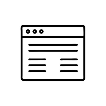 Webpage Wireframe with Text Blocks Icon Design