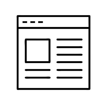 Webpage Wireframe with Text Blocks Icon Design