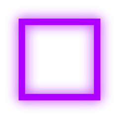 A glowing purple square outline with a white center, set against a soft, blurred background.