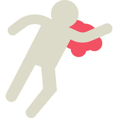 Deadbody Print single vector icon illustration