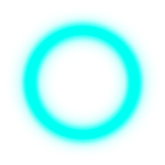 A glowing turquoise circle with a soft, blurred edge, set against a white background.