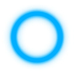 A blurred blue circular outline on a white background, creating a soft halo effect.