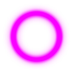 A glowing magenta circle with a soft, blurred edge, set against a white background, creating a vibrant, luminous effect.