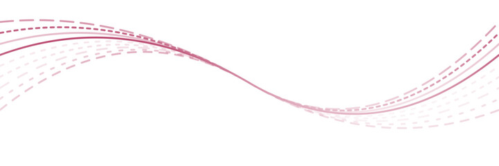 Curving pink lines create a smooth, abstract wave pattern on a white background.