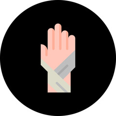 Obraz premium Bandaged Hand single vector icon illustration