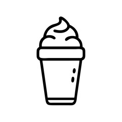 Whipped Drink in Dome Lid Cup Icon Design
