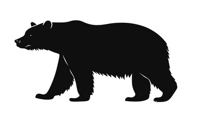Minimalist Black Bear Silhouette Vector Illustration for Wildlife Design Projects