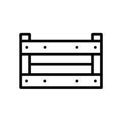 Wooden Crate with Vertical Slats Icon Design