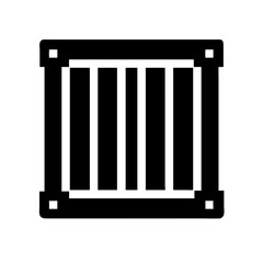Wooden Crate with Vertical Slats Icon Design
