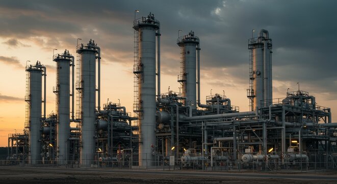 GTL Plant: Sustainable Fuel Production - Natural gas to liquids (GTL) technology, converting natural gas into cleaner diesel and jet fuel. Sustainable energy, efficient processes, reduced emissions