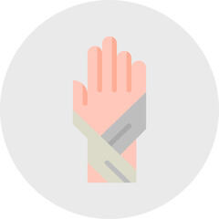 Bandaged Hand single vector icon illustration