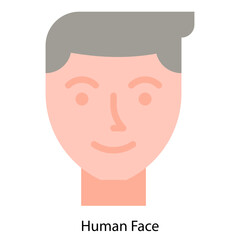 Human Face single vector icon illustration