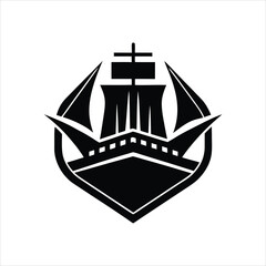 Boat Logo Symbol Minimalist Silhouette Vector