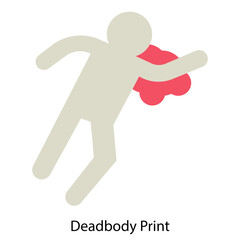 Deadbody Print single vector icon illustration