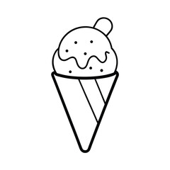 chocolate ice cream vector line art