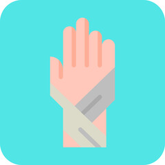 Bandaged Hand single vector icon illustration