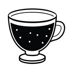 Elegant Vector Illustration Of Coffee Or Hot Chocolate Mug Line Art Design