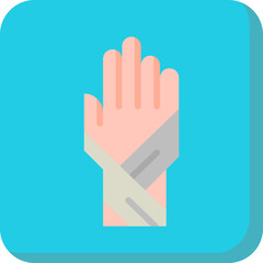 Obraz premium Bandaged Hand single vector icon illustration