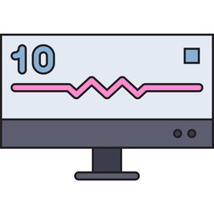 ECG Monitor single vector icon illustration