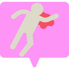 Deadbody Print single vector icon illustration