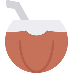 Coconut single vector icon illustration