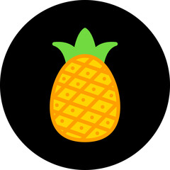 Pineapple single vector icon illustration